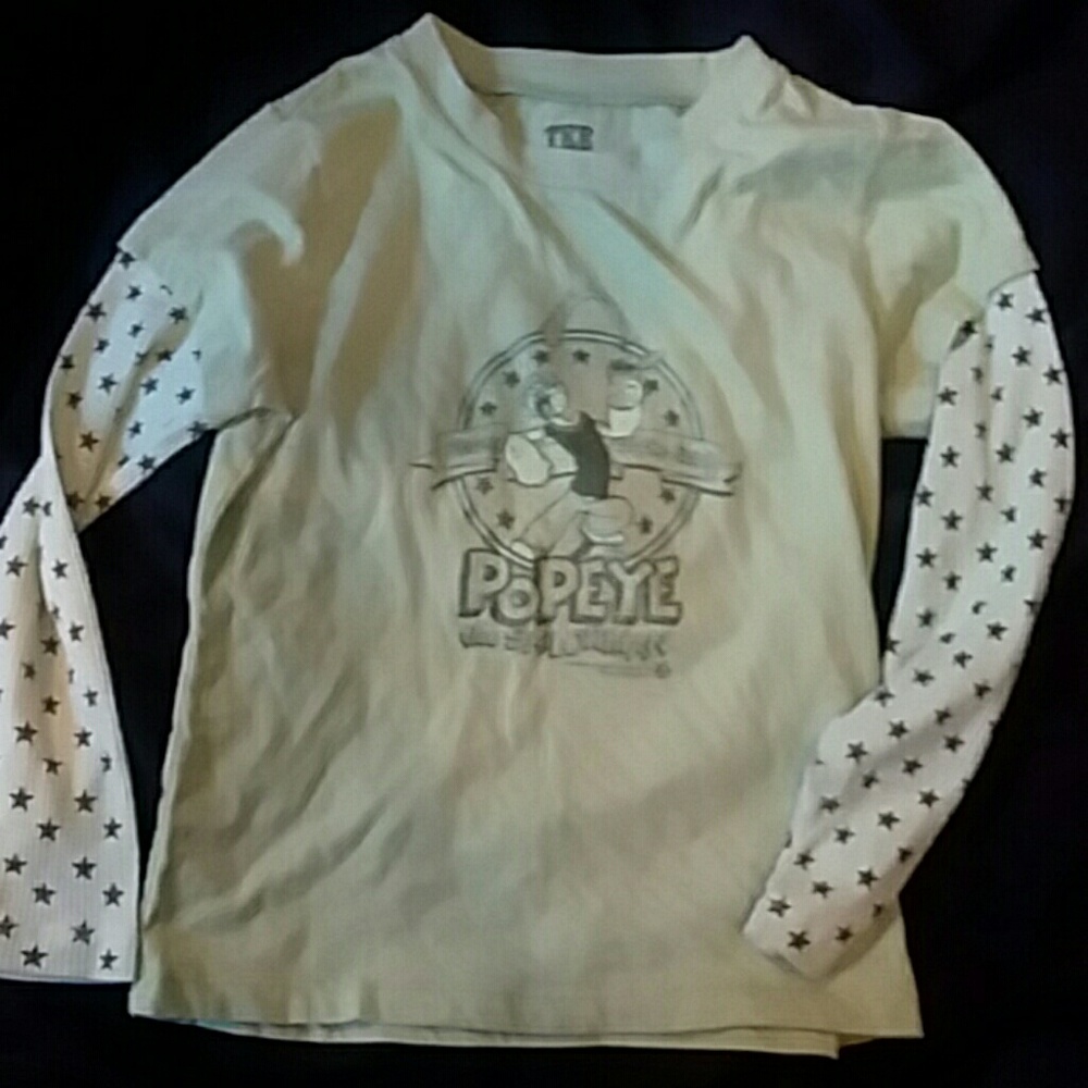 Vintage light lime green Popeye shirt