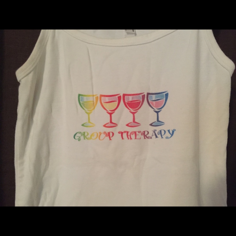 NWOT white tank with group therapy logo
