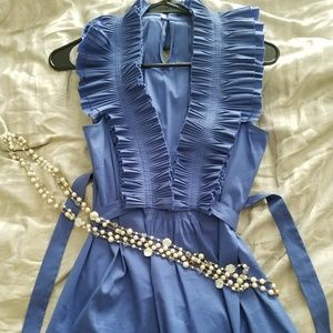 BCBG MAXAZRIA periwinkle ruffle top