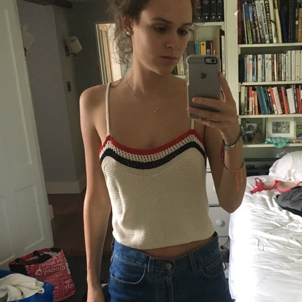 zara crochet tank top size s