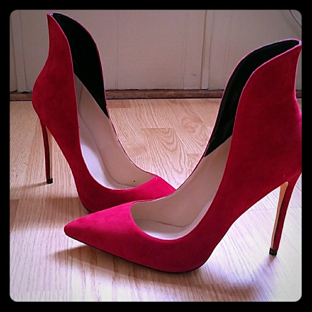 Faux Suede Heels