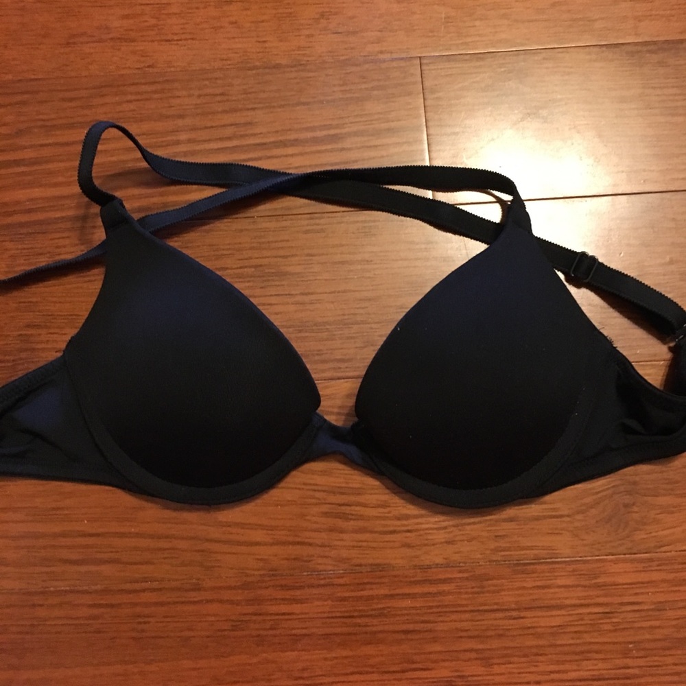 SOLD - PINK black push up bra