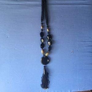 Chico's black tassel necklace