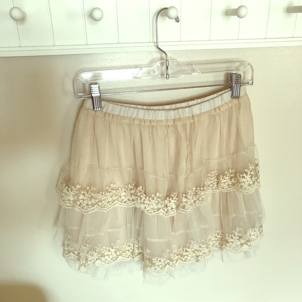 Layered cream skirt