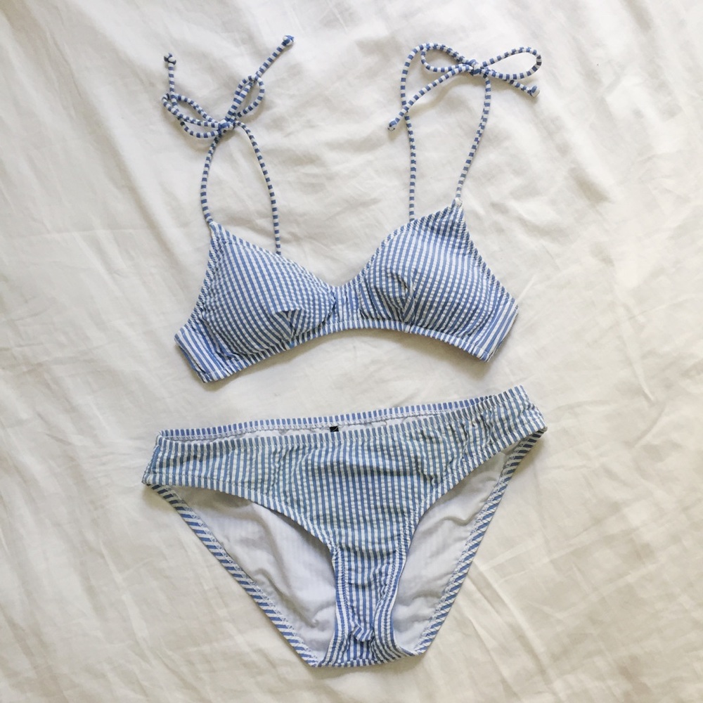 J. Crew Seersucker Bikini