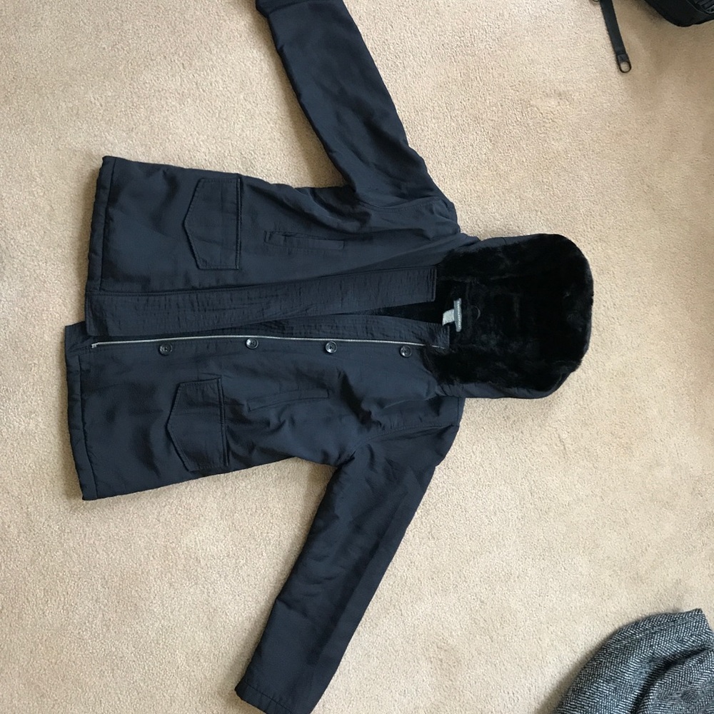 Banana Republic faux fur hooded jacket