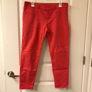 Coral skinny jeans