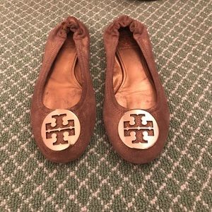 Gold Shimmery Tory Burch Flats