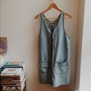 90s Bill Blass denim zip front dress
