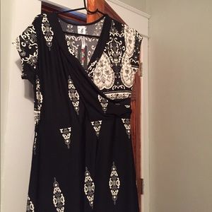 Black and White maxi wrap dress