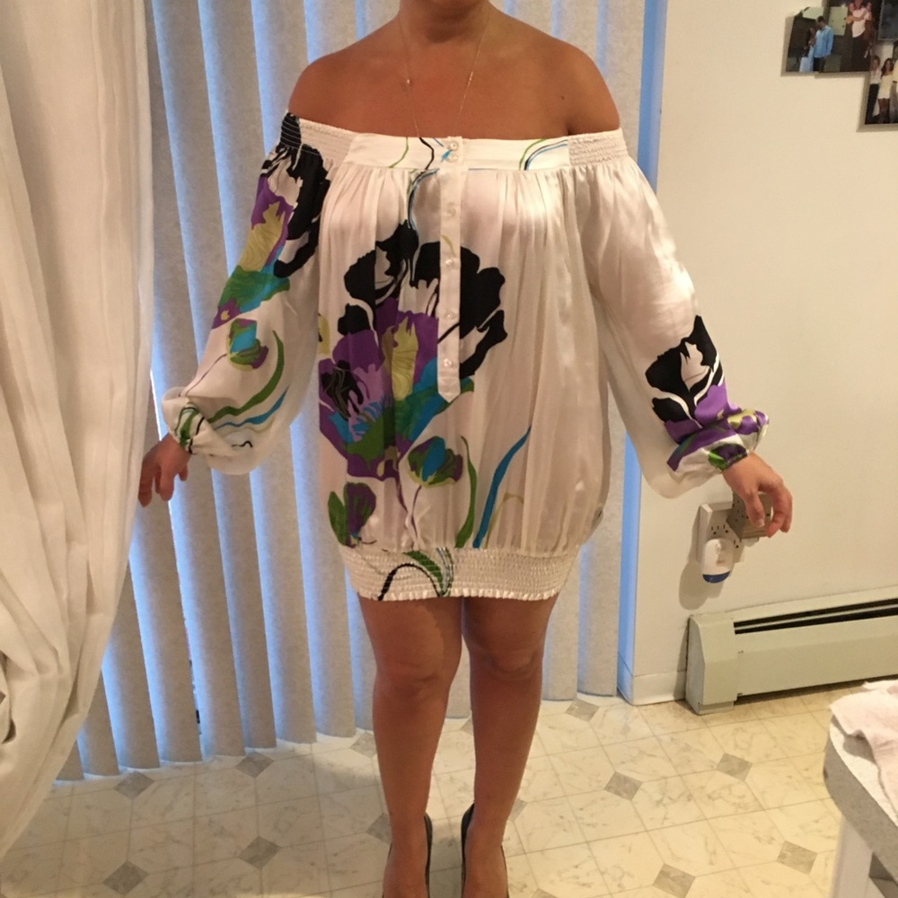 Bebe silk off the shoulder top/ dress