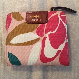 Pink Floral Mini Fossil Wallet