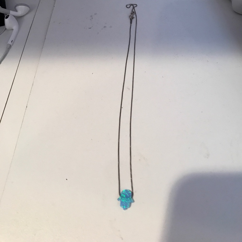 Turquoise hamsa necklace