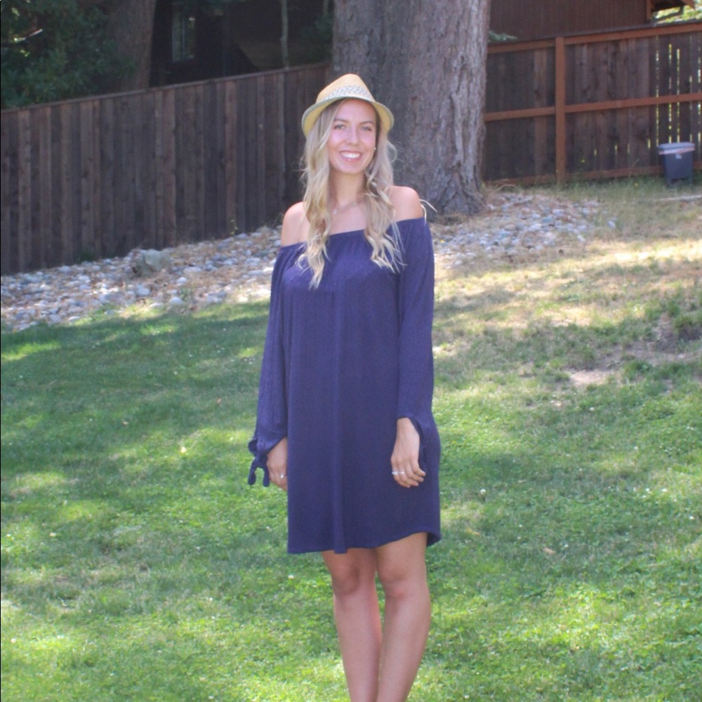 Plume & Thread On/Off Shoulder Tunic w/Tie Sleeve