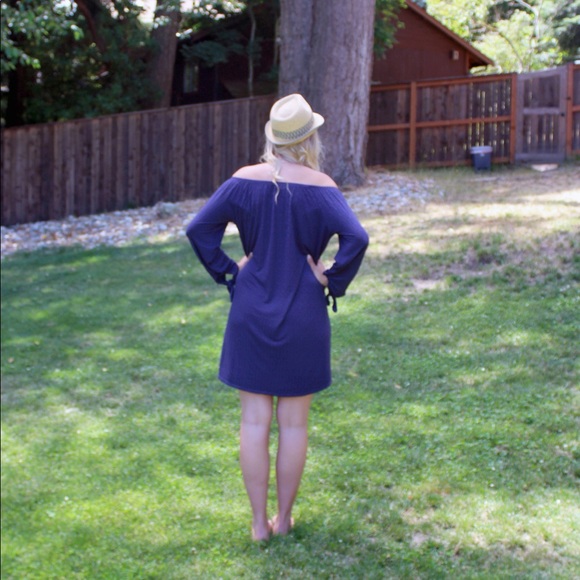 Plume & Thread On/Off Shoulder Tunic w/Tie Sleeve - Picture 4 of 4