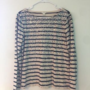 Jcrew Stripe Sequin Top
