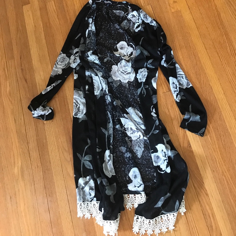 Bohemian Flower + Lace Cardigan
