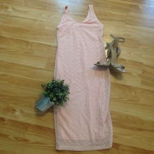 Pink stretch lace dress