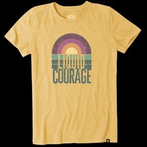 Liquid Courage Life is Good Yellow T-Shirt M