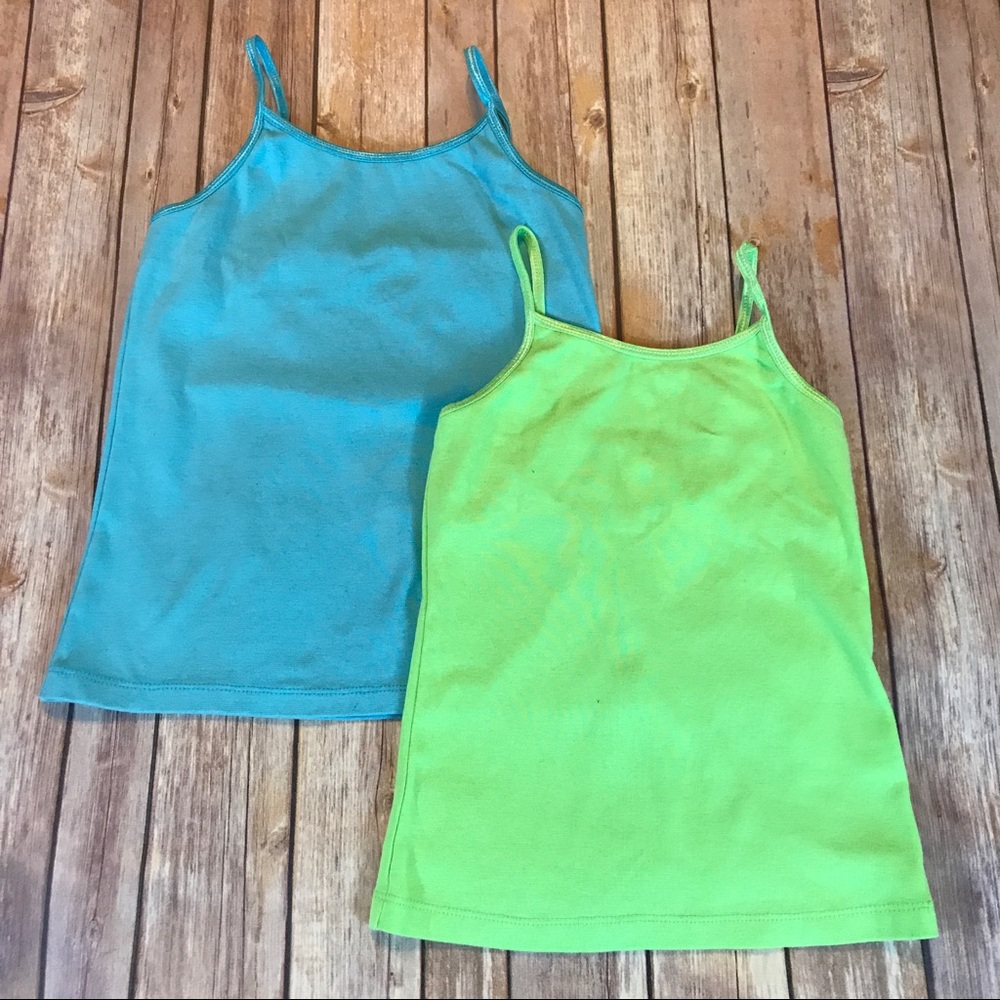 (2) Girls Cami's, Built in Bra Shelf