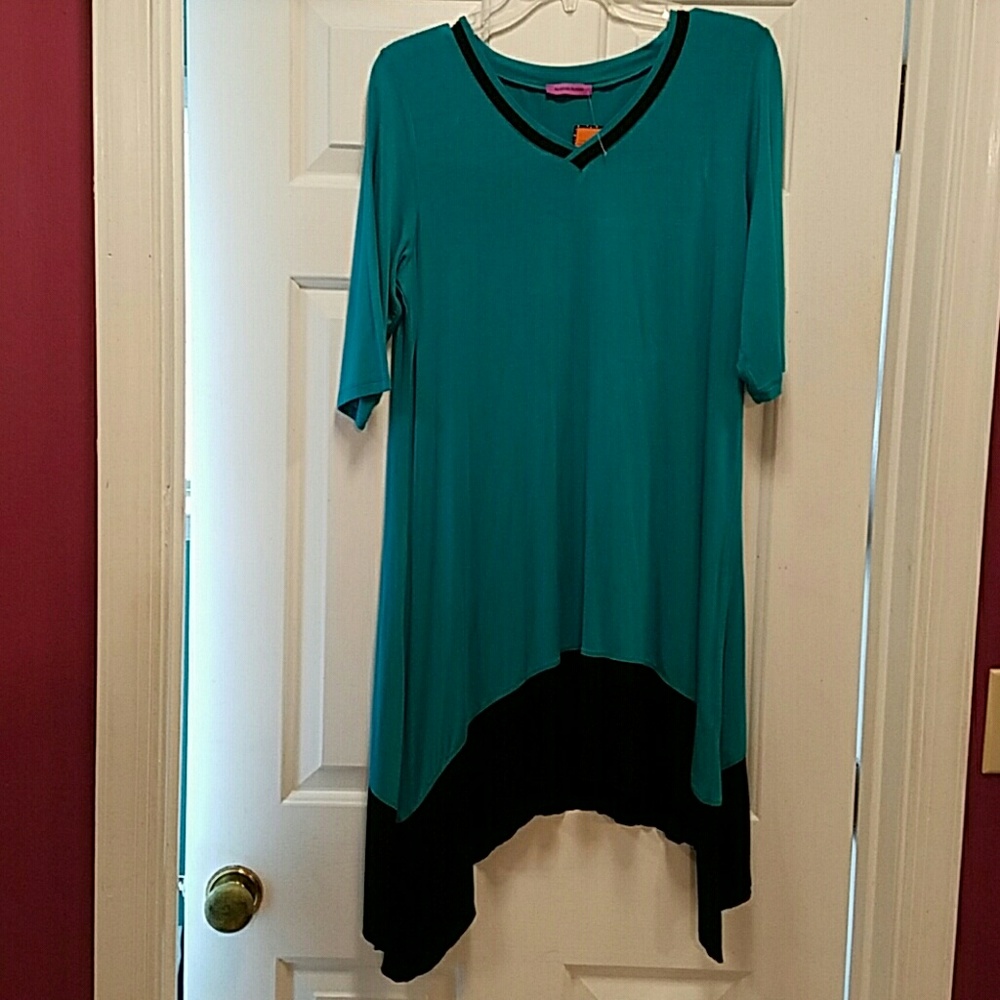 COMFORTABLE COTTON COLOR BLOCK DRESS