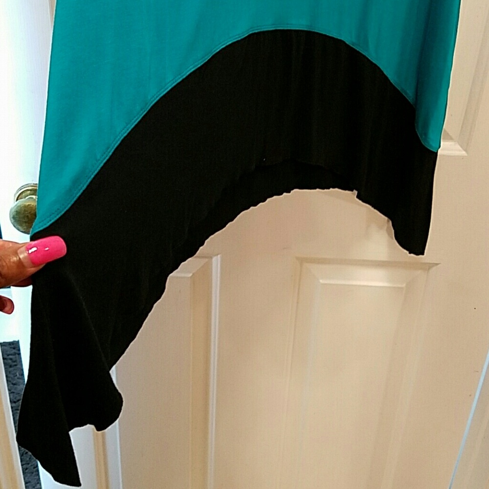 COMFORTABLE COTTON COLOR BLOCK DRESS - Picture 2 of 5