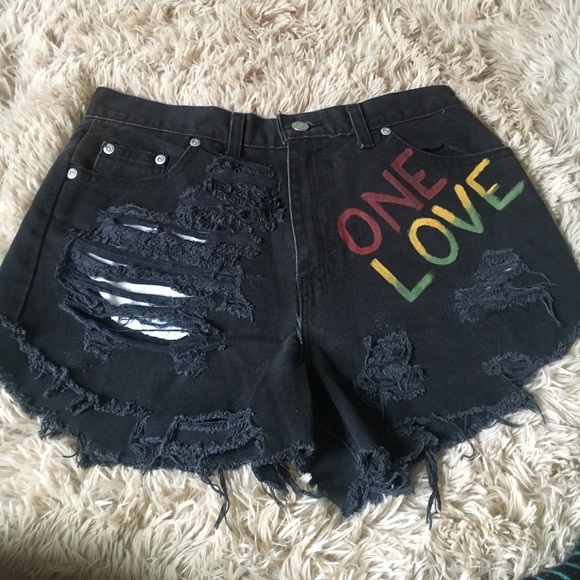 Vintage distressed cutoff shorts light black wash - Picture 2 of 3