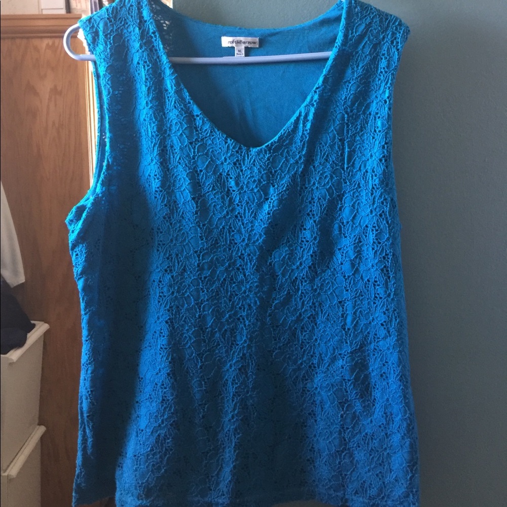 Teal no sleeve top