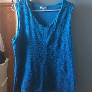 Teal no sleeve top