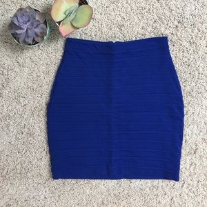 Express Royal Blue Bandage Skirt