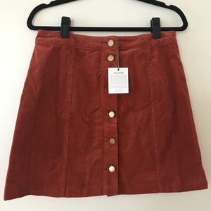 Rust Corduroy Skirt