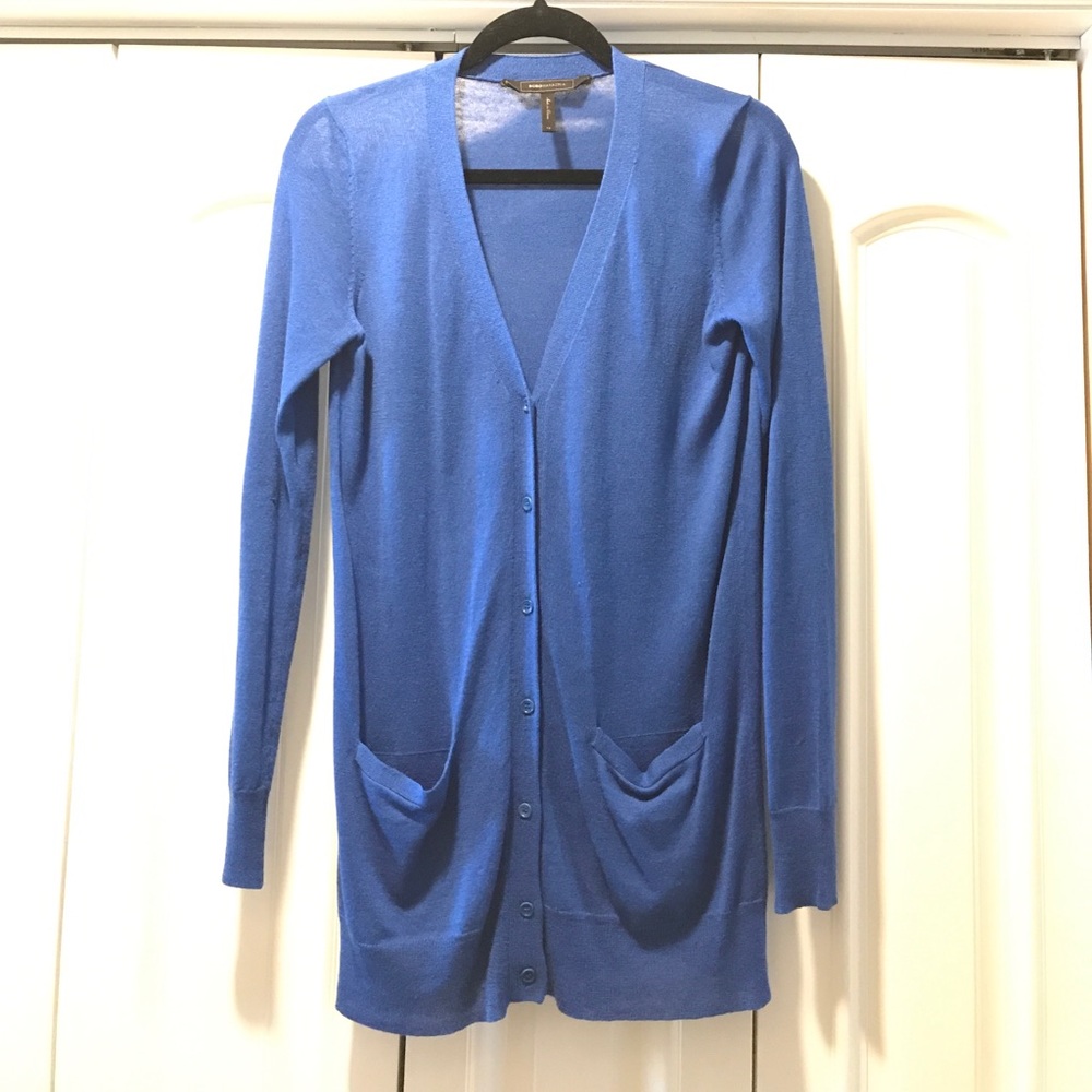 Like new BCBG long blue cardigan