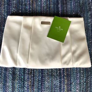 Kate Spade White Satin Clutch