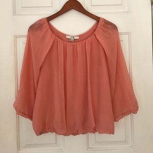Coral silky blouse