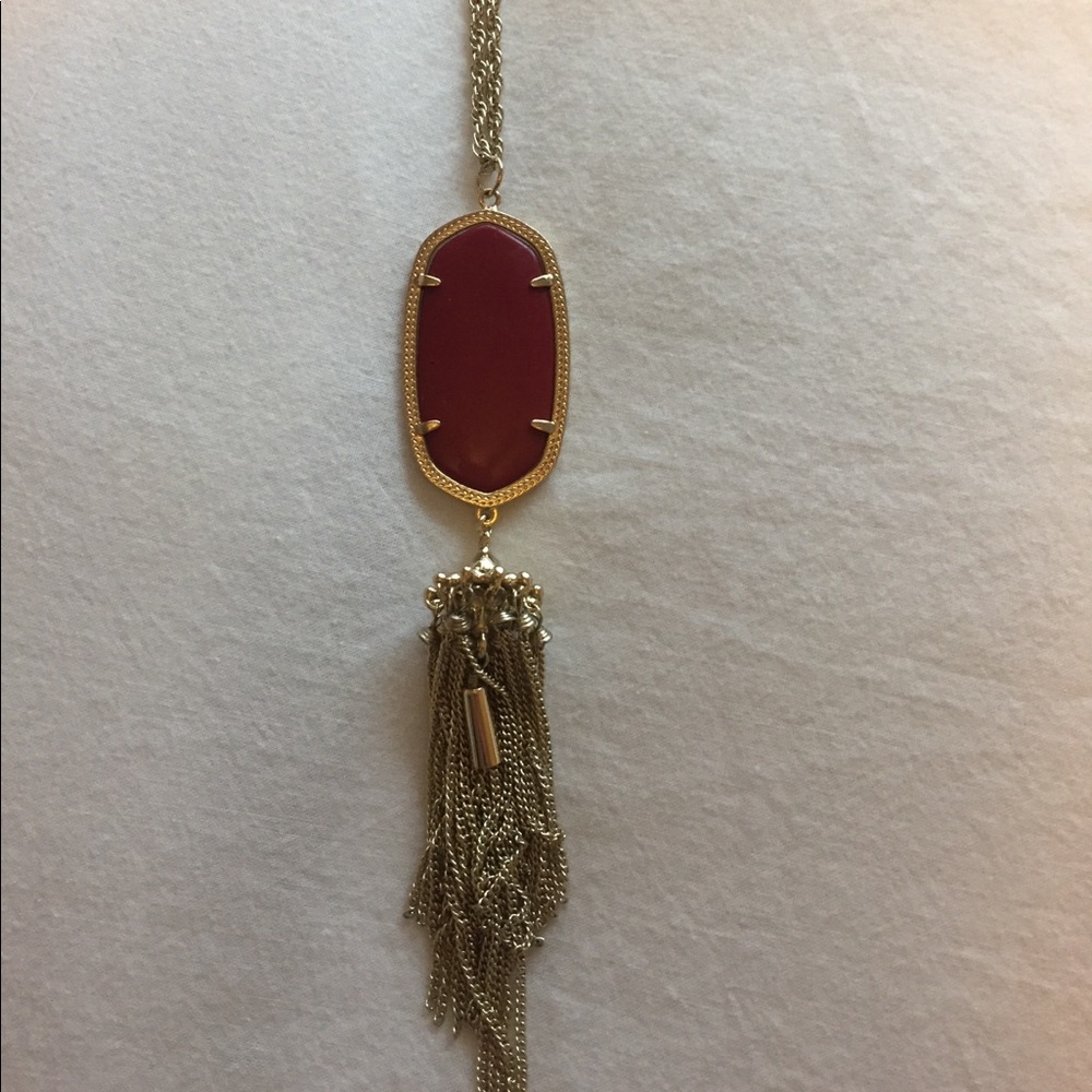 Kendra Scott Rayne Necklace - dark red