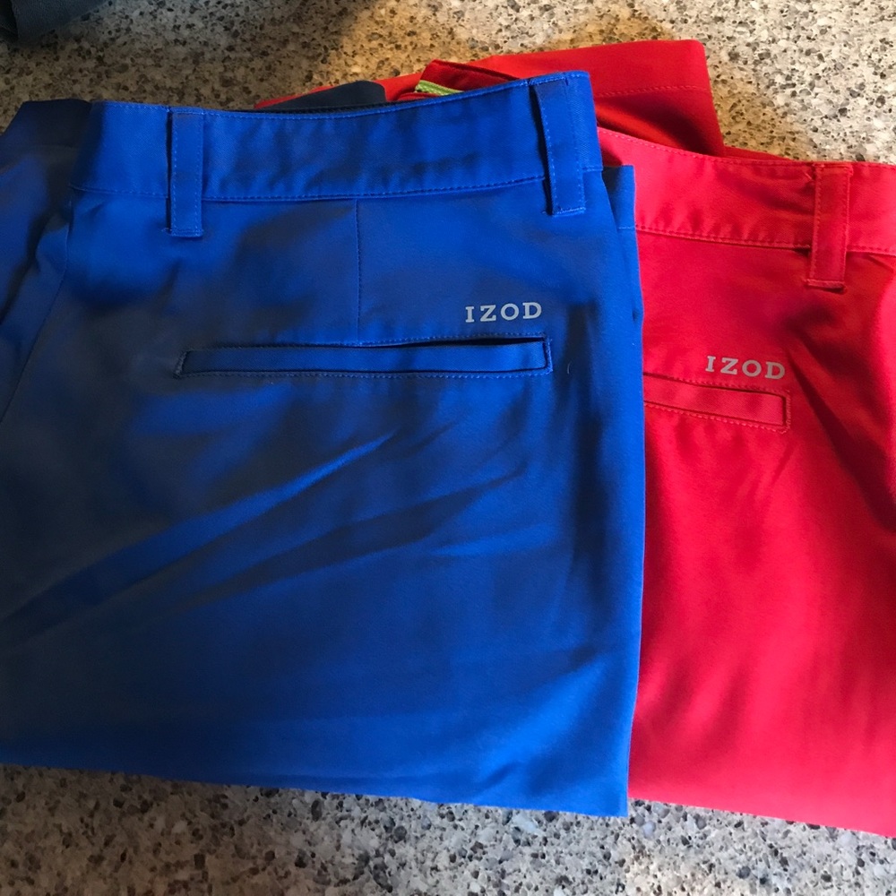 Izod Golf Shorts 36 Red&Blue Four Pocket Bundle