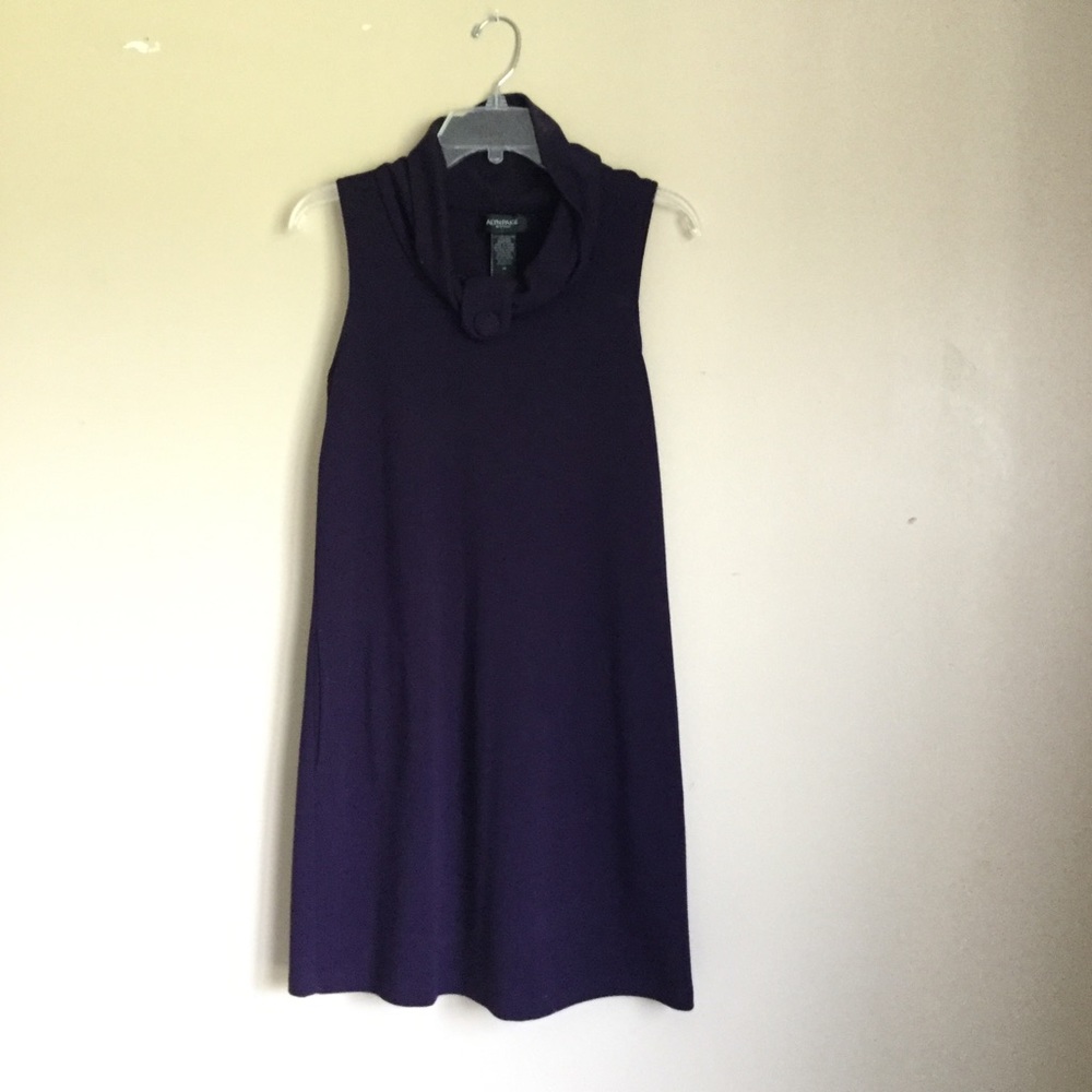 Short Eggplant Sweater Dress