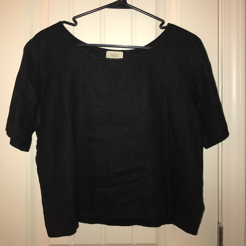 Black Linen Skimmer Shirt