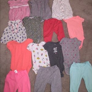 Size 6months lot of baby girl onesies and pants