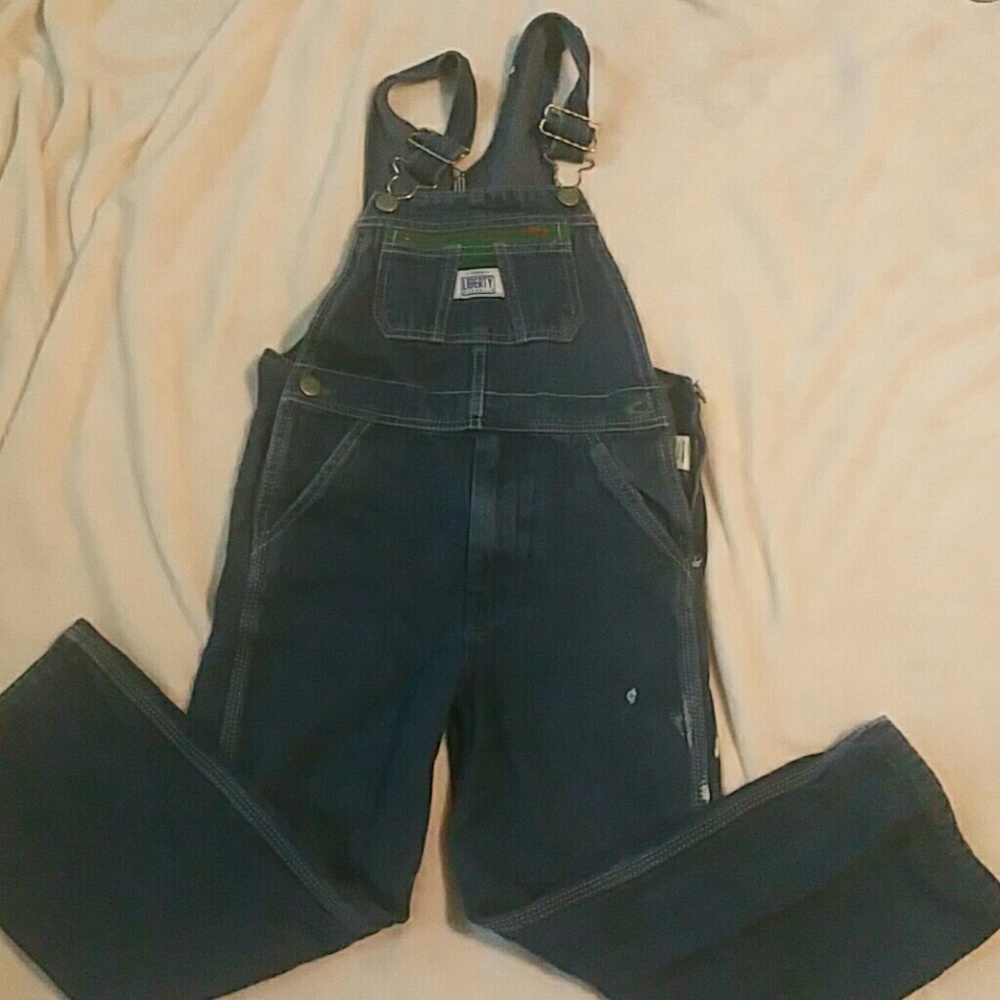 Boys size 7 liberty overalls "look just like dads"