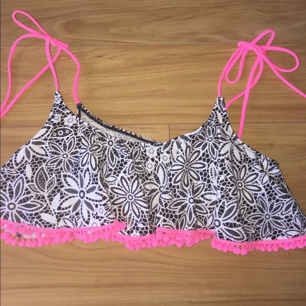 VS Pink Ruffle Bikini Top