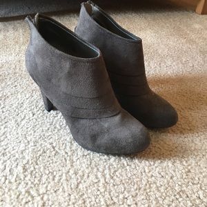 Grey suede booties