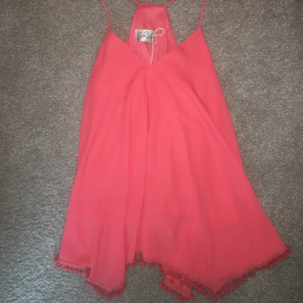 VaVa pink Pom Pom top