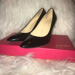 Kate Spade Black Patent Pointed Toe Wedge