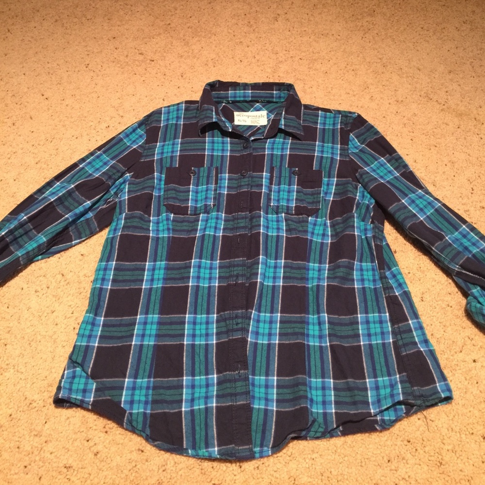 Aeropostale Blue Plaid Shirt. Size: XL