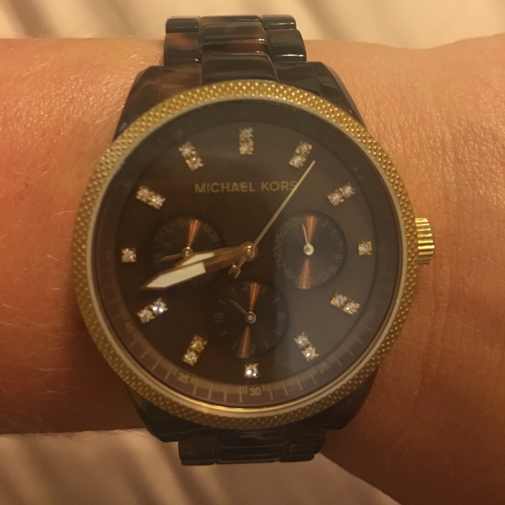 Tortoise shell Michael Kors watch