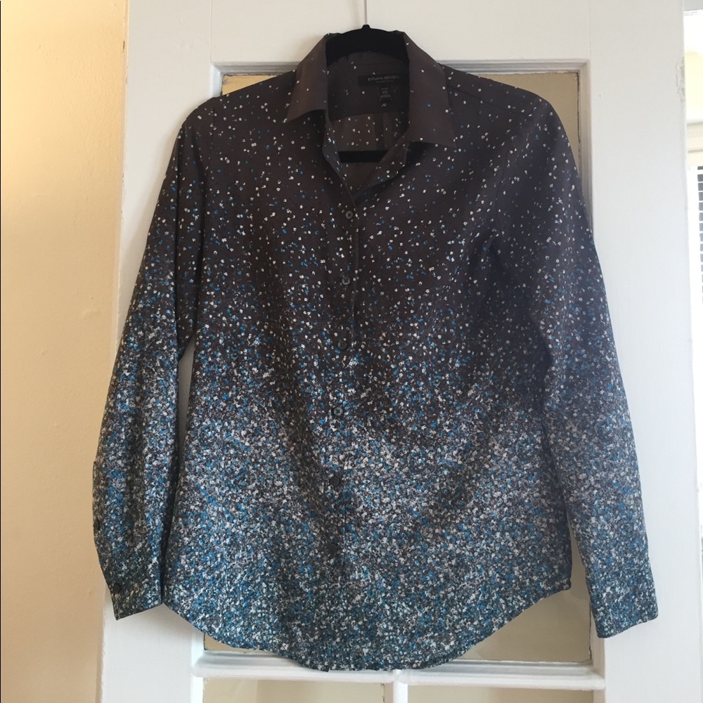 Banana Republic Petite XS Dillon Shirt - Grey Blue