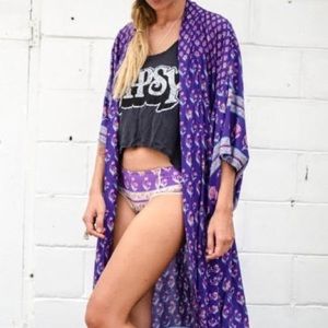 Spell Bohemian Royale Maxi Kimono in Deep Purple