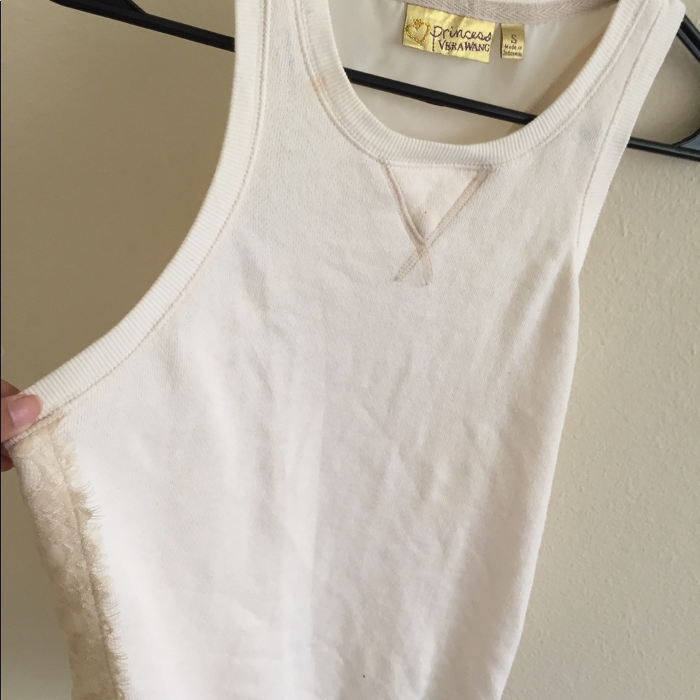 Vera wang lace sides tank top