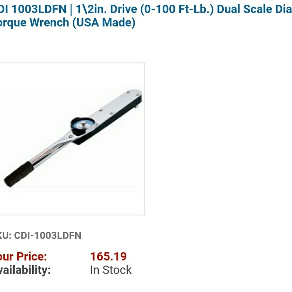 New cdi torque wrench 0-100 pounds boxed tools